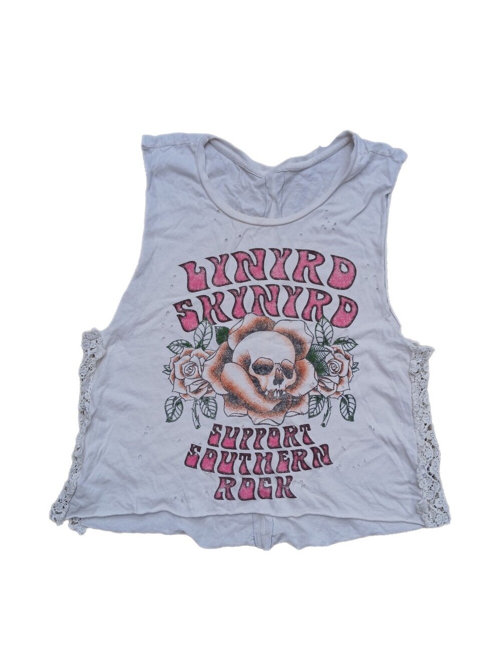White Cotton Graphic Tank Top